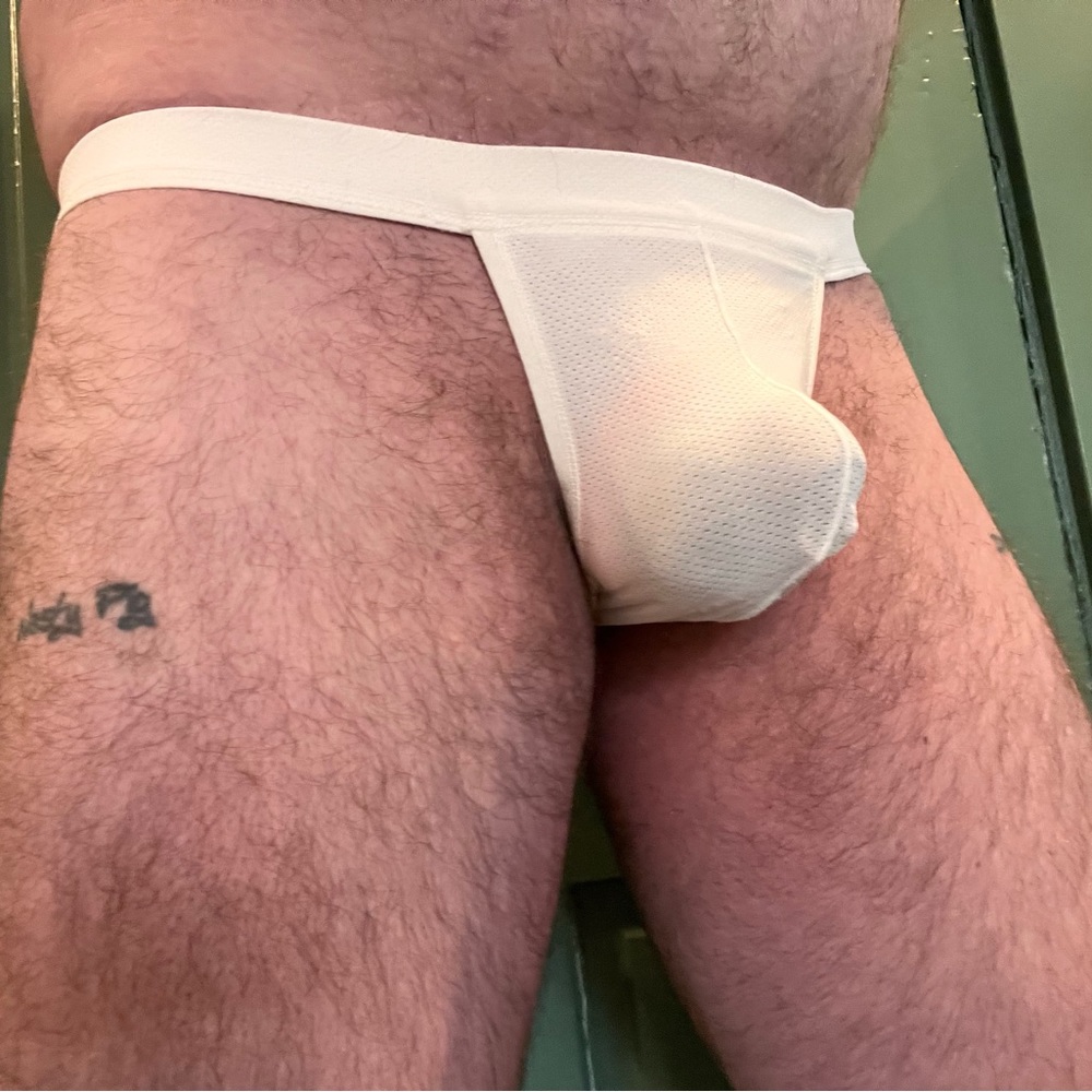 Sexy white micro mesh thongs - 5 day week set